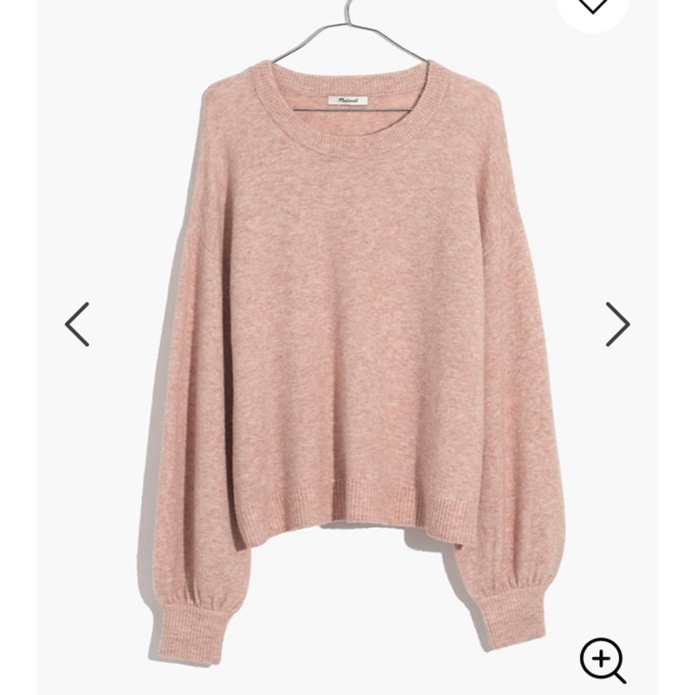 Madewell balloon sleeve rose sweater 3x nwt